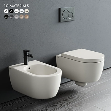 Ceramica Cielo Smile Wall-Hung WC: Stylish and Space-Saving 3D model image 1 