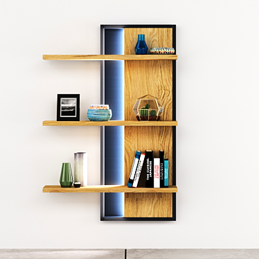 Elegant Neon Wall Shelf 3D model image 1 