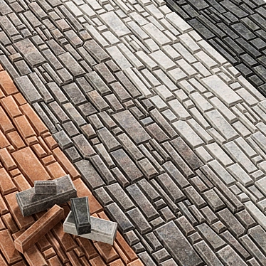 Poligon Paving Brick Bevel - High-Quality Texture, 3D Max-Compatible 3D model image 1 