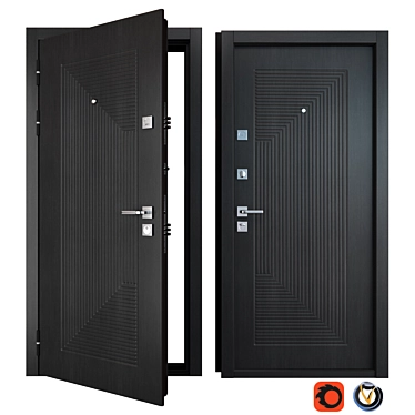 Noise (Zimen) Metal Entrance Door: Durable Security for Your Home 3D model image 1 