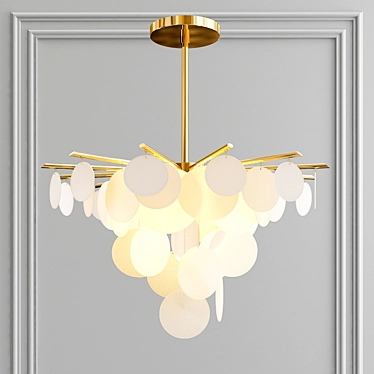 Elegant Brass Nimbus Chandelier 3D model image 1 