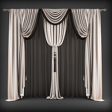 Title: Polyester Window Curtains 3D model image 1 