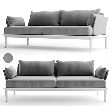 Pedrali Reva Fabric Metal Sofa 3D model image 1 