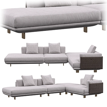 Modern Natuzzi Campus Sofa 3D model image 1 