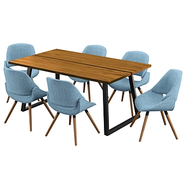 Hanrahan 7 Piece Dining Set:
"Elegant & Functional Dining Masterpiece 3D model image 1 