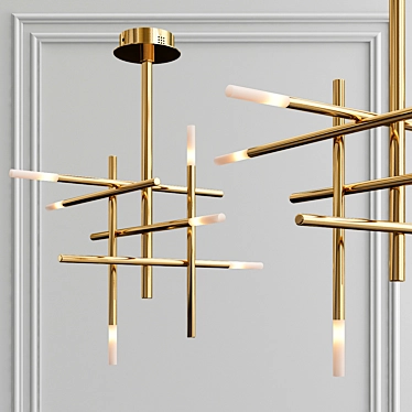 Elegant Gold Pendant Light 3D model image 1 