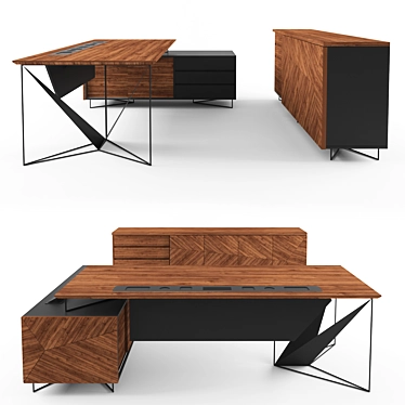 Elegant Executive Office Table 3D model image 1 