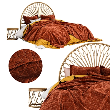 Adairs Sahara Linen Coverlet 3D model image 1 