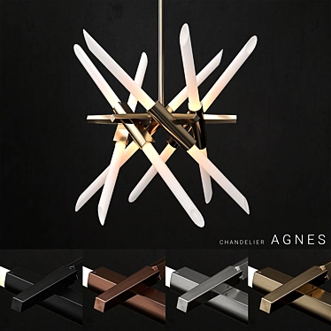 Agnes 12-Light Chandelier: Modern Elegance for Any Room 3D model image 1 