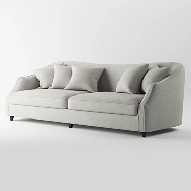 Elegant Dove Grey Velvet Sofa 3D model image 1 