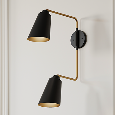 Modern Valmonte 2-Light Armed Sconce 3D model image 1 