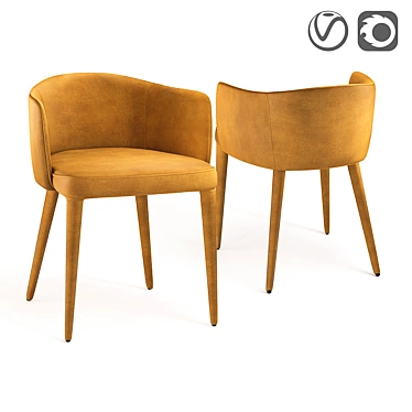 Velvet Armchair Bristol: Elegant & Comfortable 3D model image 1 