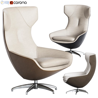 Caruzzo Swivel Armchair: Elegant Comfort for Your Home 3D model image 1 