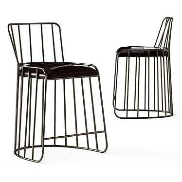 David Counter Stool, Metal and Leather