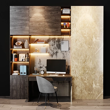 Contemporary Workstation with Prosvirinruslan Design 3D model image 1 