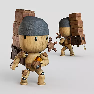 StrandFig: Wooden Action Figurine - DeadStranding 3D model image 1 