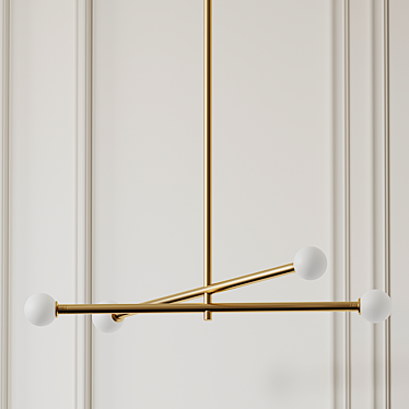 Elegant Brass Ceiling Fixture 3D model image 1 