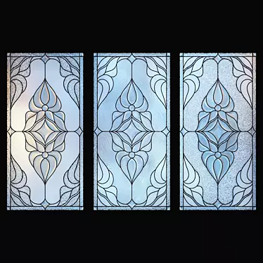 Elegant Stained Glass Window 3D model image 1 