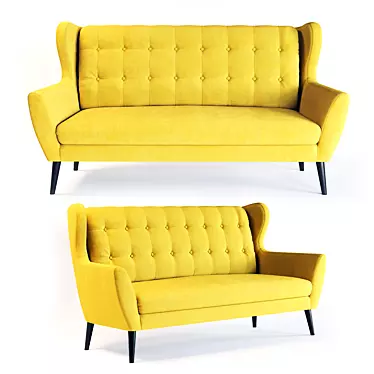 Retro-Modern Comfort: HENRY Sofa 3D model image 1 