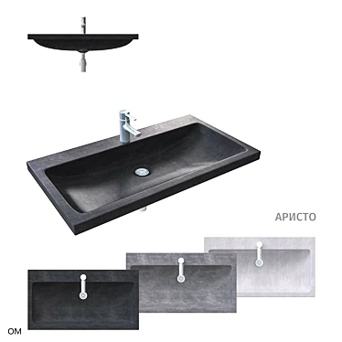 Modern Concrete Aristo Sink 3D model image 1 