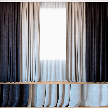 Elegant Grid Backhausen Curtains 3D model image 1 