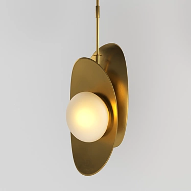 Modern Brass Pendant Light 3D model image 1 