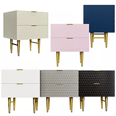 Retro Chic: Audrey Nightstand 3D model image 1 