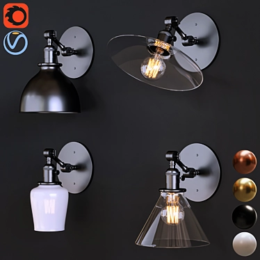 Elegant Wall Light in Multiple Styles 3D model image 1 