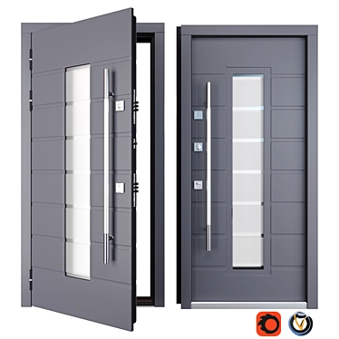 Ortis Zimen Metal Entrance Door 3D model image 1 