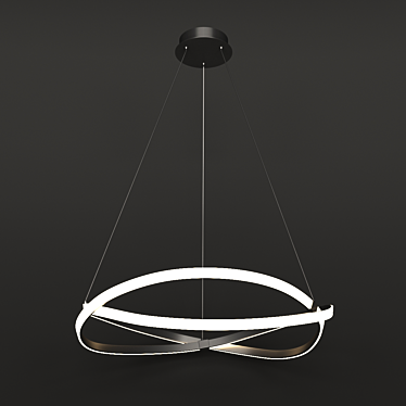 Infinity OM Chandelier: Elegant Brown Acrylic Pendant 3D model image 1 