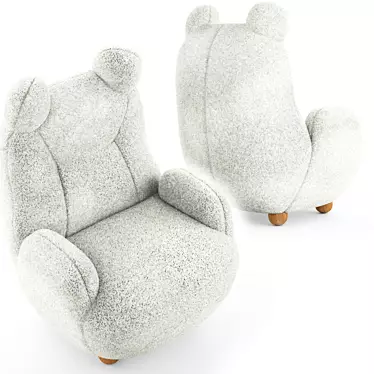 Papa Bear Designer Armchair - Exquisite Comfort 3D model image 1 