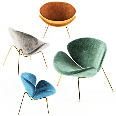 Luxury Velvet Armchair: Comfort & Style 3D model image 1 