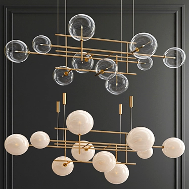 Elegant Bolle Suspension Chandelier 3D model image 1 