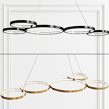 Doveton 5-Light LED Geometric Chandelier 3D model image 1 