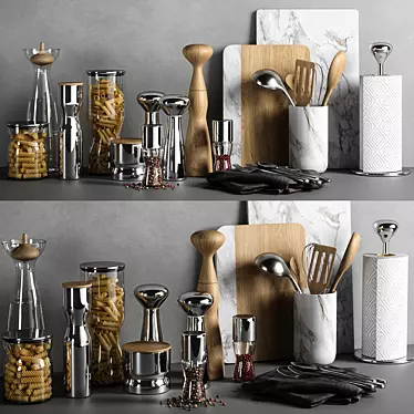 Modern Kitchen Decor Set 3D model image 1 