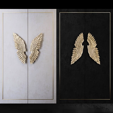 Angel Wings Metal Wall Decor 3D model image 1 