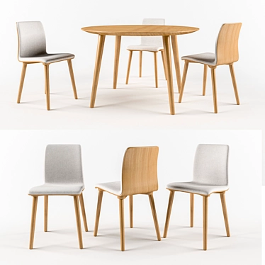 Modish Malmo Set: Chair & Table 3D model image 1 