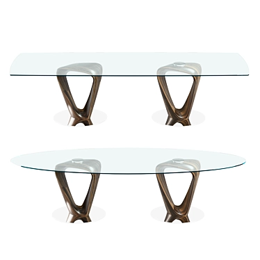 Sleek Mobius Dining Table 3D model image 1 