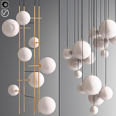 Bolle Tela Gallotti: Magic Pendant Cluster Ceiling Light 3D model image 1 