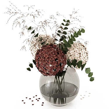 Hydrangea and Eucalyptus Bouquet 3D model image 1 