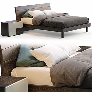 Modern INDEX Bed: Sleek Design, 3D MAX Compatible 3D model image 1 