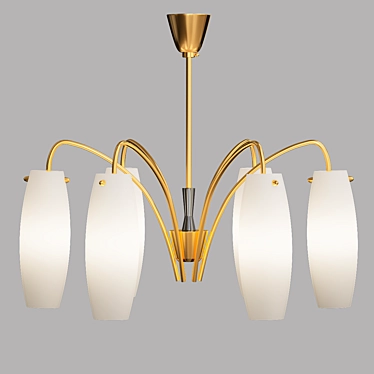 Vintage Brass Chandelier 3D model image 1 