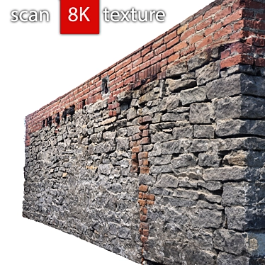 Detailed Stone Wall 3D Model 3D model image 1 