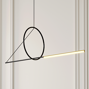 Sleek Linear Suspension: Cercle Et Trait 3D model image 1 