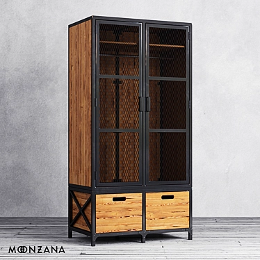 Moonzana OM Factoria Wardrobe with Mesh 3D model image 1 