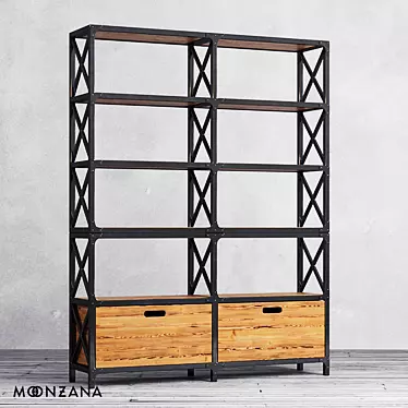Urban Rustic Pine Rack: OM Factoria 3D model image 1 