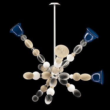 Elegant Perseus Glass Chandelier 3D model image 1 