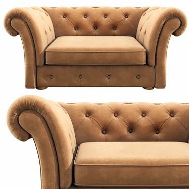 Cranbrook Chesterfield Loveseat: Classic Elegance for Your Home 3D model image 1 