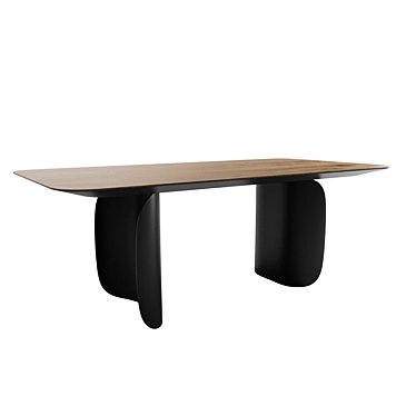 Sleek Curl Design Dining Table 3D model image 1 