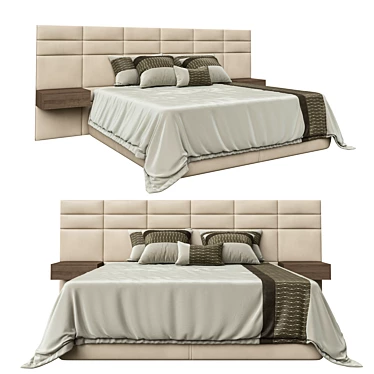 Elegance Queen Bed 3D model image 1 